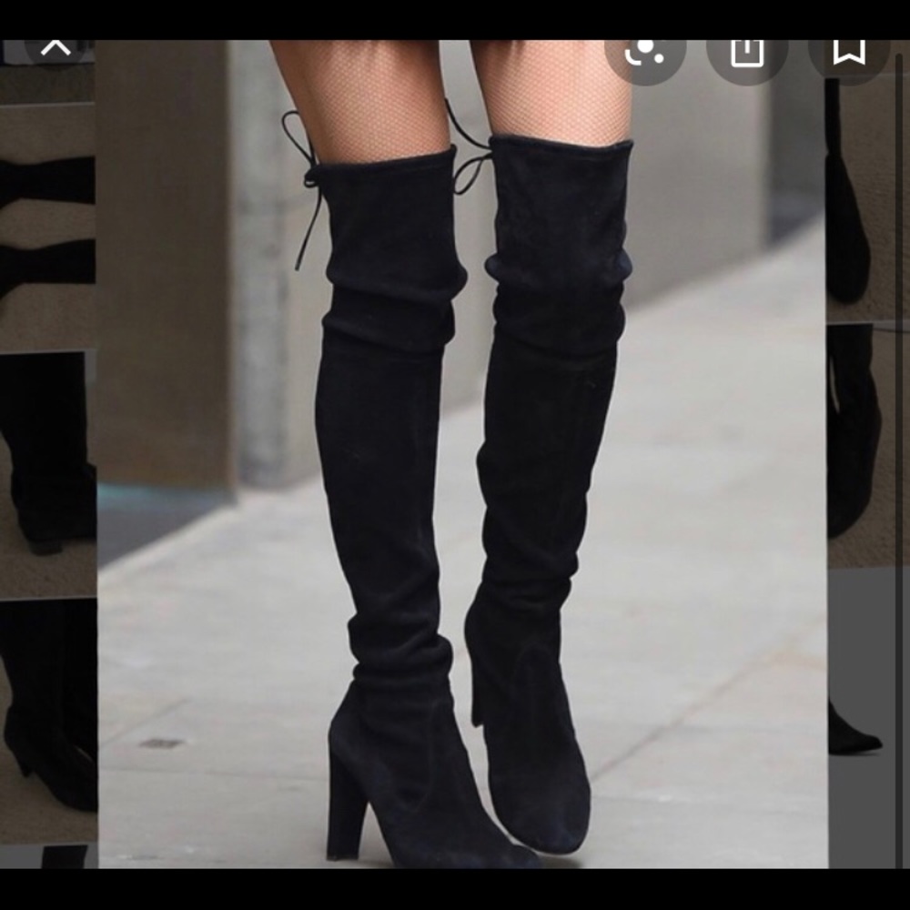 Black Stuart Weitzman Highland Boots Size 8-$300